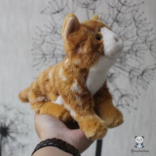 Cats Toy Plush Animals Dolls Soft Children Birthday Gifts Real Life Model Orange Cat Present