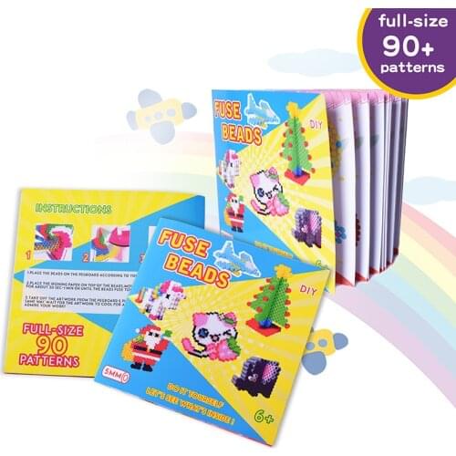 JINLETONG 90 Patterns Book Hama Beads 5mm Educational Toys Iron Beads Manual Book Fuse Beads Diy puzzles for kids
