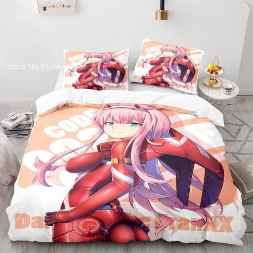 CloverWorks Bedding Set DARLING In The FRANXX Duvet Cover Japan Anime Bed Quilt Cover Single Queen Double Bedspread Decoration