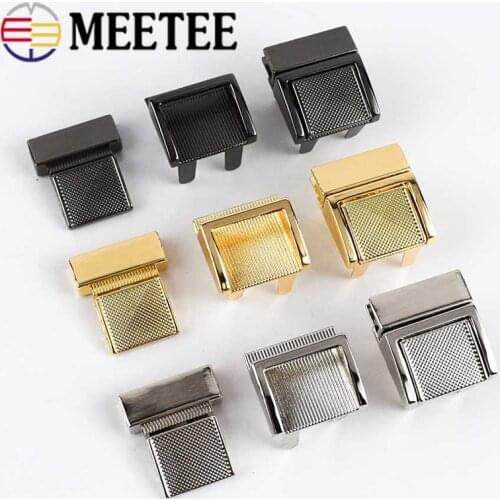 Meetee 2pcs 26X30mm/35X40mm Metal Mortise Lock Clasp Bag Twist Locks Snap Buckle DIYHandbag Closure Lockstitch Buckles Accessory