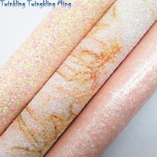 Marble Chunky Glitter Leather, Mixed Colors Glitter Fabric, Smooth Glitter Leather Sheets For Bow 21x29CM Twinkling Ming KM442