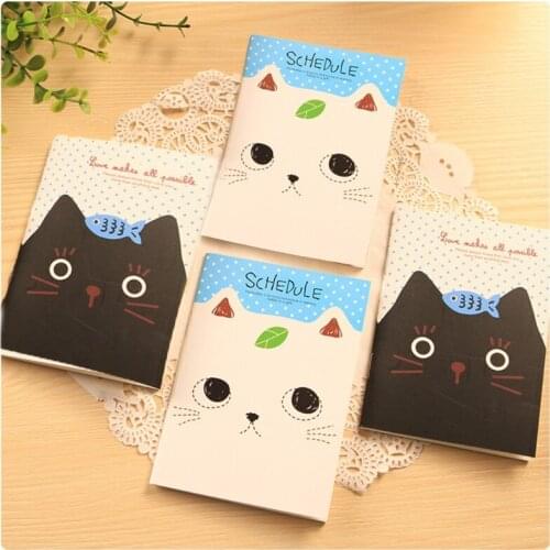 Cartoon Cat Notebook Sweet Hard Cover Paperback Book Diary Notepad Sketchbook