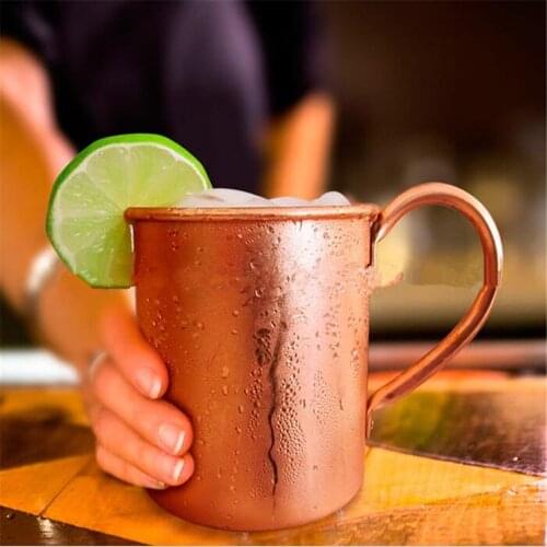 Pure Copper and Stainless Steel Moscow Mule Mug 14and 16OZ Solid Smooth without Inside Liner for Cocktail Coffee Beer Milk Water