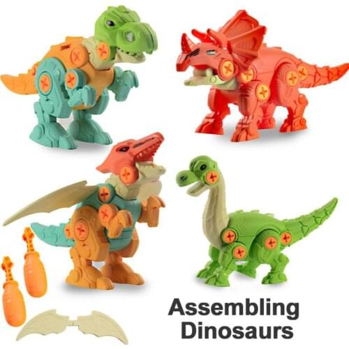 New Nut Disassembly And Assembly Dinosaur Toy Tyrannosauru Triceratop Dinosaur Egg DIY Model Educational Toys For Children Gift