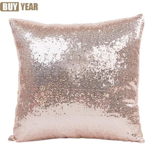 Solid Color Glitter Sequin Cushion Cover Pillowcase Christmas Wedding Party Cafe Home Sofa Seat Bed Throw Pillow Cover Supply