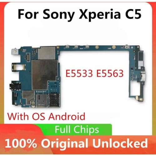 Original Motherboard For Sony Xperia C5 Ultra E5533 E5563 unlock 16gb For Sony Xperia C5 Ultra Dual-SIM Logic board with chips