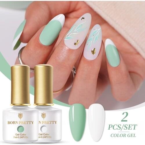 BORN PRETTY Gel Nail Polish Set 2PCS All For Manicure Base Top Coat Soak Off UV Semi-permanent Varnish Top Coat 7ml Nail Art Kit