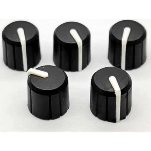 5Pcs 6mm Shaft Hole Plastic Potentiometer Knobs Encoder Knob