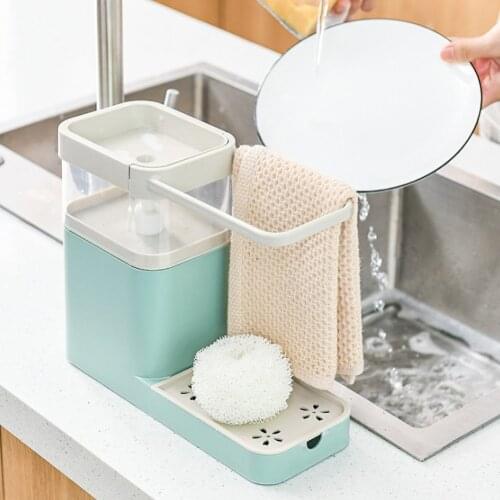 Sink Shelf With Dish Soap Dispenser Washing Utensils Kitchen Sink Soap Dispenser With Sponge Holder Organizer Accessories