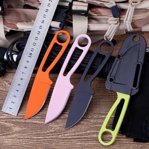 Portable Fixed Blade Knife with Sheath 440C Steel Small Straight Hunting Knives Outdoor Camping Tactical Survival Knife EDC Tool