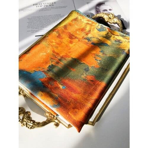 Romantic oil painting style 100% Silk Square Scarf Women Fashion Lady Shawl 110*110