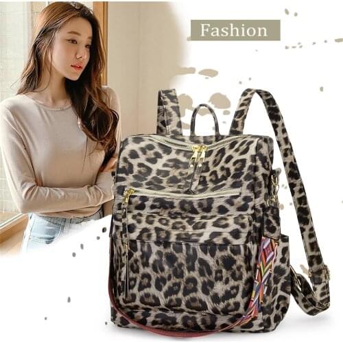 Fashion Leopard print backpack for Women Backpack Ladies Large Capacity Backpack Travel package computer bags 2021 new hot