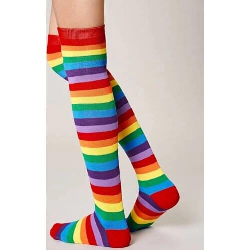 Sexy fashion over-the-knee stockings net red stockings, rainbow socks