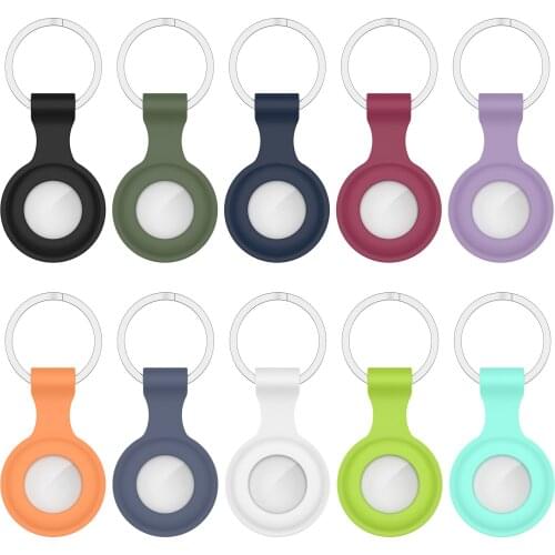 Silicone Case For Apple Airtags Protective Cover For Apple Locator Tracker Anti-lost Device Keychain Protect Sleeve With Buckle