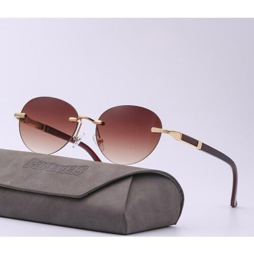 Trend fashion sunglasses female 2021 new rimless round frame retro classic luxury brand sunglasses mens trendy glasses 7836