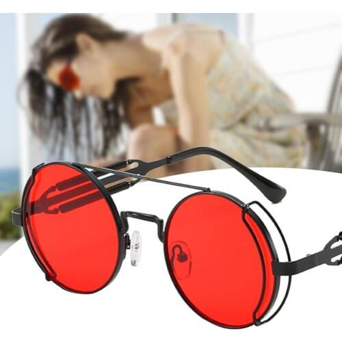 Metal Round Sunglasses Men Steampunk Metal Frame Retro Vintage Sun Glasses For Women Mykita Screwless