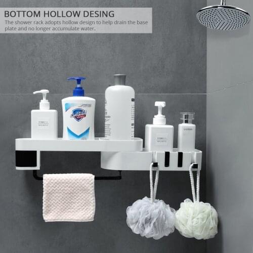 Corner Shower Shelf Bathroom Shampoo Shower Shelf Holder Kitchen Nail-Free Storage Rack Organizer Wall Mounted Rack