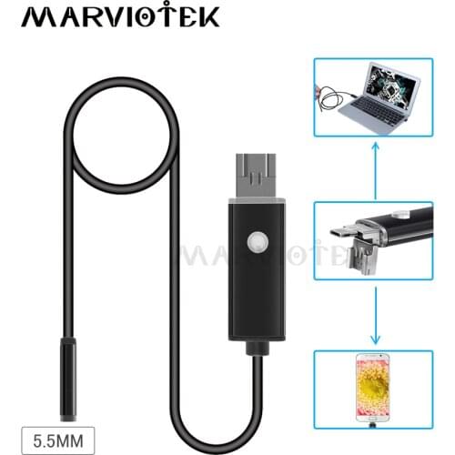 5.5mm Endoscope USB Endoscope Camera HD 2m/10m Android OTG Flexible Snake Pipe Inspection 2 in 1 Android Phone Borescope Camera