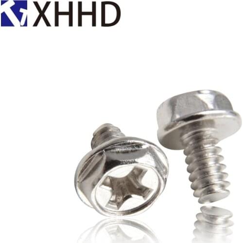 Carbon Steel 6#-32x6 Outer Hexagon Padded Computer Case Screw M3.5