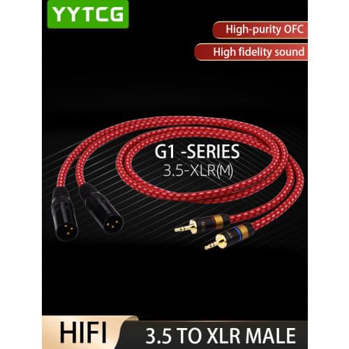 YYTCG High Premium Stereo Jack 3.5mm to XLR male 3pin Audio Cable For iphone CD Mixer Mixing Console Microphone Amplifier