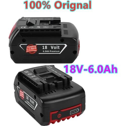 18V 6.0Ah for Bosch Electric Drill 18V 6000 mAh Li-ion Battery BAT609, BAT609G, BAT618, BAT618G, BAT614, 2607336236 charger