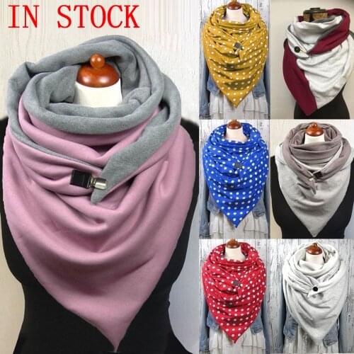 Echarpe femme hiver 2020 Women Scarf Solid Retro Printing Button Soft Wrap Casual Warm Scarves Shawls Scarf Women шарф бандана