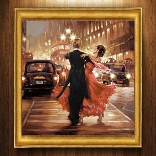 100% DIY 5D Diamond Mosaic Couples dance Handmade Diamond Painting Cross Stitch Kits Diamond Embroidery Pattern Rhinestone LX