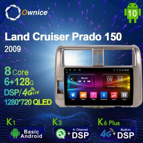 1280*720 Android 10.0 K3 K6 Plus Car Multimedia Auto Radio for Toyota Land Cruiser Prado 150 2009 2013 - 2017 4G LTE Audio 8Core