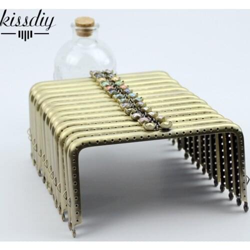 15*8CM long leg box Metal-opening Bags lotus flower candy Metal Purse frame Kiss Clasp bronze 8pcs/lot