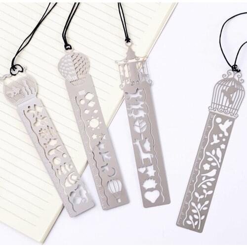 4 pcs/lot Creative Metal Ruler Kawaii Horse Birdcage Hollow Rulers for Kids Student Gift School Supplies Stationery