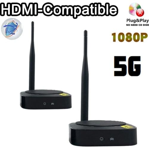 5.8GHz HDMI-compatible Wireless Transmission 50 Meters 5G Wifi Senders Audio Video Transmitter 1080P HD 60Hz TX RX Plug and play