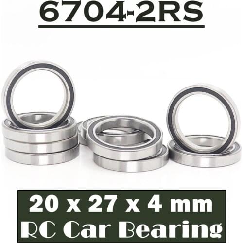 6704RS 20*27*4mm High Quality(10PCS)Bearing 61704 6704 63704 Chrome Steel Ball Bearings With Black Rubber Seal