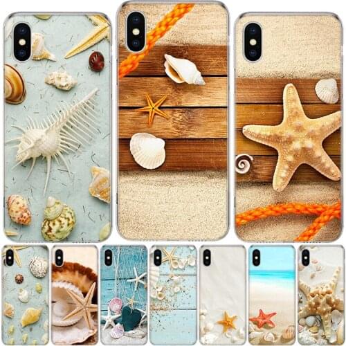 Seashore shell and conch in summer Phone Case For iphone 12 MIni 11Pro MAX XS 8 7 6 6S Plus X 5 5S SE XR SE 2020 Cover Shell Coq