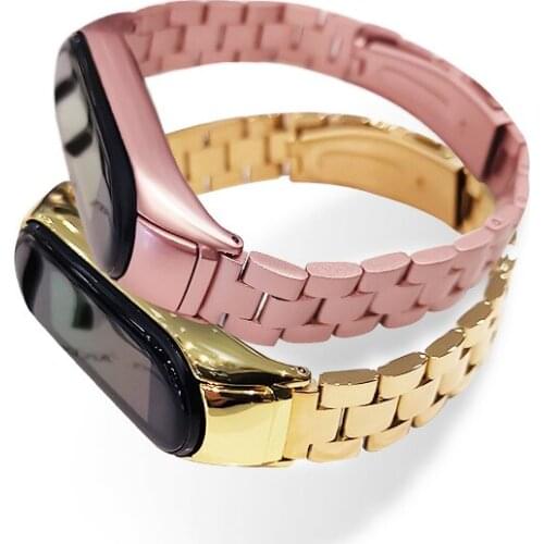 For Xiaomi Mi Band 5 6 NFC Smart Bracelet Replacement Wristband Fashion Luxury Metal Bracelet Strap Watchband For Mi Band 6