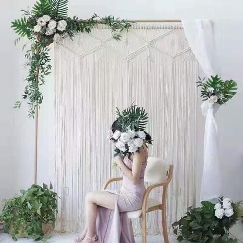 130x180cm Tassel Tapestry Curtain Handmade Large Woven Cotton Wall Tapestry Boho Wedding Backdrop Beautiful Banner Wedding Decor