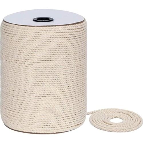 3mm x 300m Cotton Rope Multi-purpose Creative Diy Cotton Rope Strands Twisted Macrame Cotton Cord for Wall Hanging Crafts