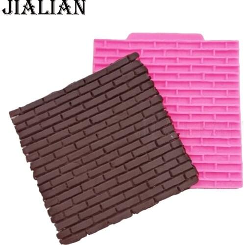 JIALIAN Silicone Molds Wall Stone Cake Decorating tools Drill blocks Cookies B Mould eco-friendly clay/rubber T-0946
