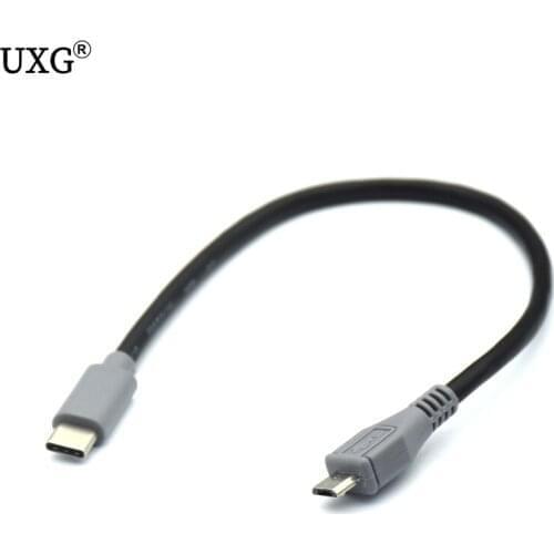 1pc USB Type C 3.1 Male To Micro USB 5 Pin B Male Plug Converter OTG Adapter Lead Data Cable for Mobile Macbook 25cm 50CM 1m 3ft