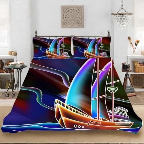 Modern Simple Duvet Cover Pillowcase Ocean Series Three Piece Set Underwater World All Sizes Bedding Set Child Teens Present