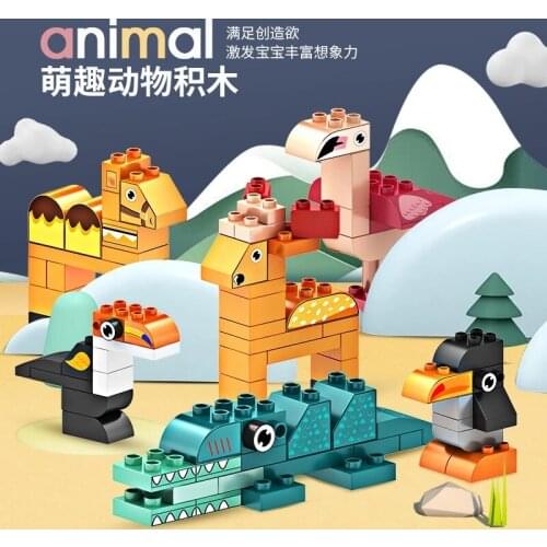 Big Size Diy Building Blocks Animal Accessories Compatible with duplos bricks Toys for Children Kids Gifts