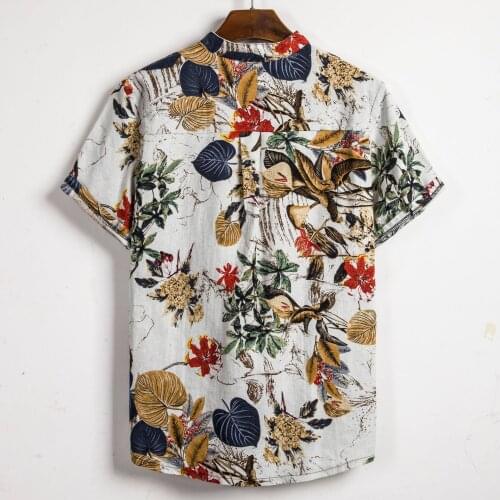 Summer Short Sleeve Beach Shirts Mens New Flamingo Print Hawaiian Aloha Shirt Men Holiday Party Vacation Clothing stylish