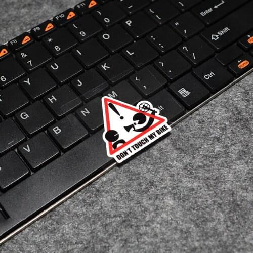 LuLu Sticker #047 4x4cm Bicycle Reflective Sticker DON'T TOUCH MY BIKE Waterproof Warning Mark Warning Stickers