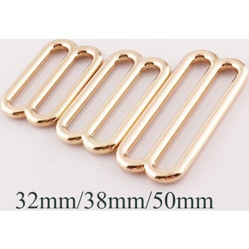 6 PCS Pale Gold Slide Buckles,Belt Buckle,Strap Fasteners Bag Luggage Straps Metal Purse Adjuster Buckles -32mm/38mm/50mm