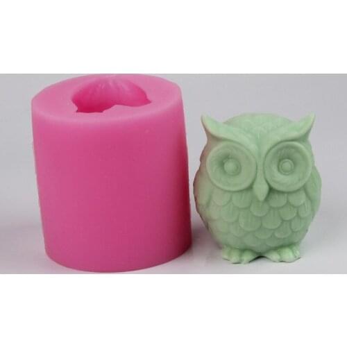 Cartoon 3D Owl Animal Model Silicone Mould Handmade Soap Round Mould Fondant Mousse Cake High Temperature Decorative Tools
