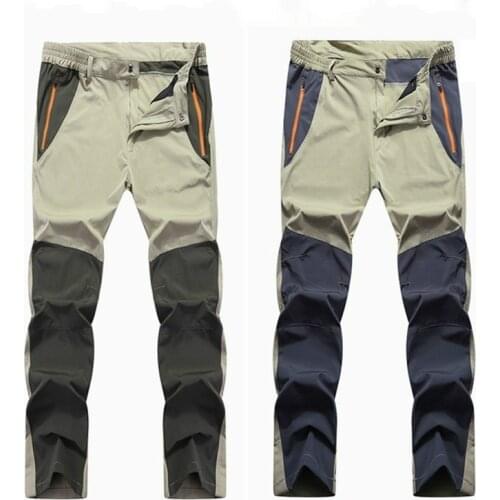Men Women Hiking Pants Outdoor Softshell Thin Long Trousers Waterproof Quick Dry Thermal for Camping Climbing Fishing