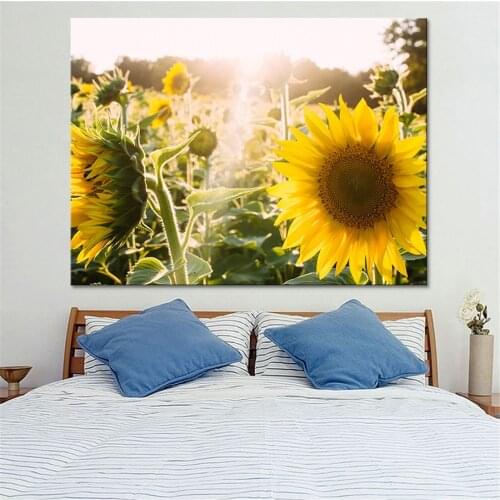 Canvas Pictures For Living Room Wall Art Framework 1 Piece/Pcs Sunshine Sunflower Paintings HD Prints Flowers Poster Home Decor