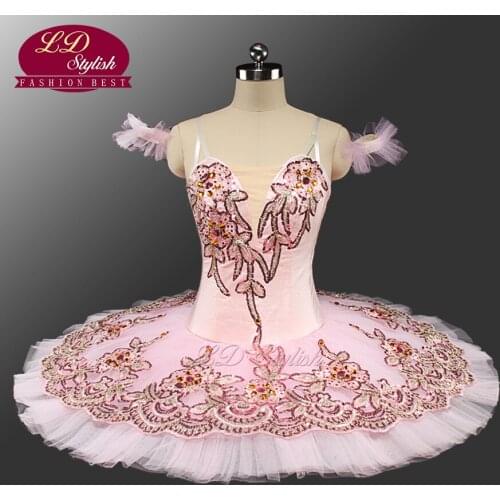 New Pink Classical Ballet Tutu Adult Pancake Tutu Ballet Professional Ballet Tutus Pink Sleeping Beauty Tutu Costumes LD0044