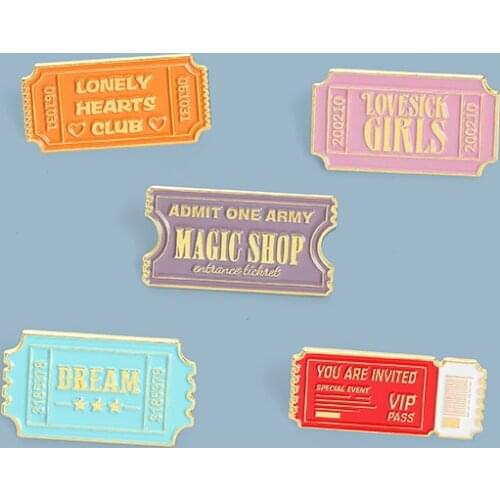 New Simple Letter Brooches Paint Stamp Series Shaped Badge enamel pins gift for friends