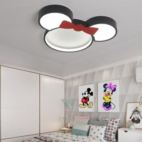 Simple modern boys and girls creative room cartoon Mickey kindergarten led childrens room bedroom ceiling lamp
