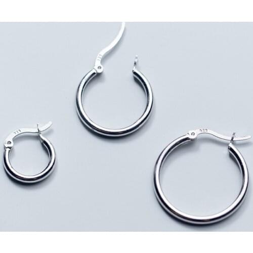 MloveAcc 100% 925 Solid Sterling Silver Unique Shaped Piercing Huggie Hoop Earrings for Women Sterling Silver Earring Jewelry